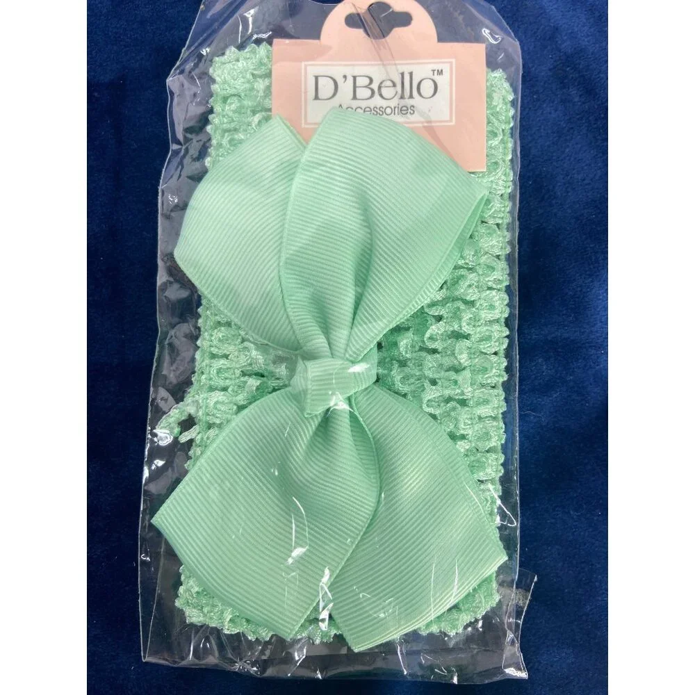 d'Bello Accessories Mint Green Infant Girl Headband With‎ Bow